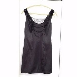 Short Black satin dress